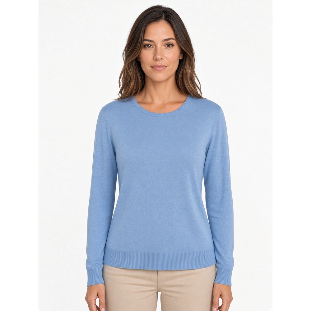 Banana Republic Forever Sweater Baby Blue Lightweight Knit L Preppy Classic